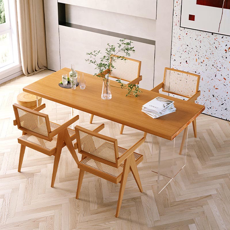 Modern Dining Furniture Set 1/2/5 Pcs Solid Wood Dining Table and Chairs