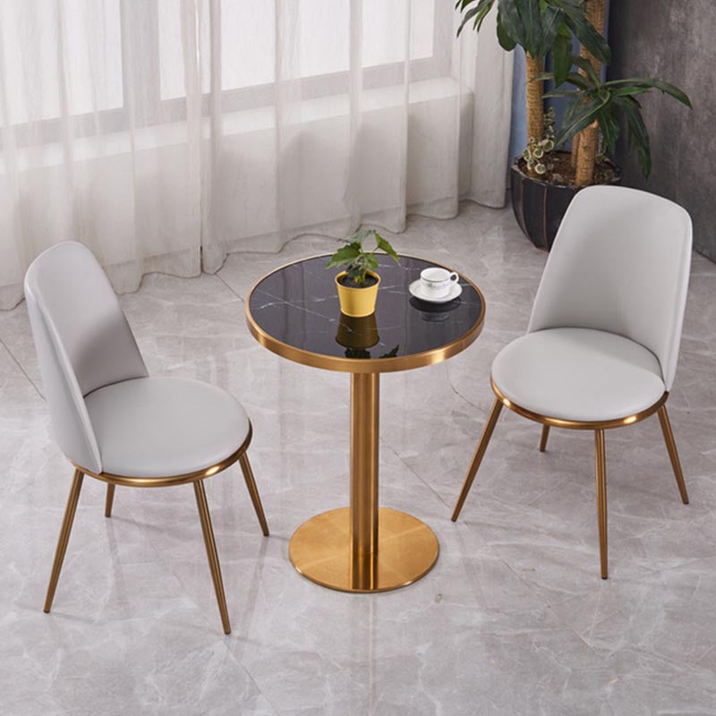 Glam Dining Set Stone 1/3/4 Pieces Dining Round Furniture for Home