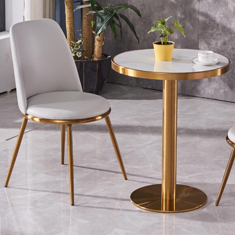 Glam Dining Set Stone 1/3/4 Pieces Dining Round Furniture for Home