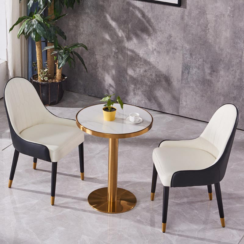 Glam Dining Set Stone 1/3/4 Pieces Dining Round Furniture for Home