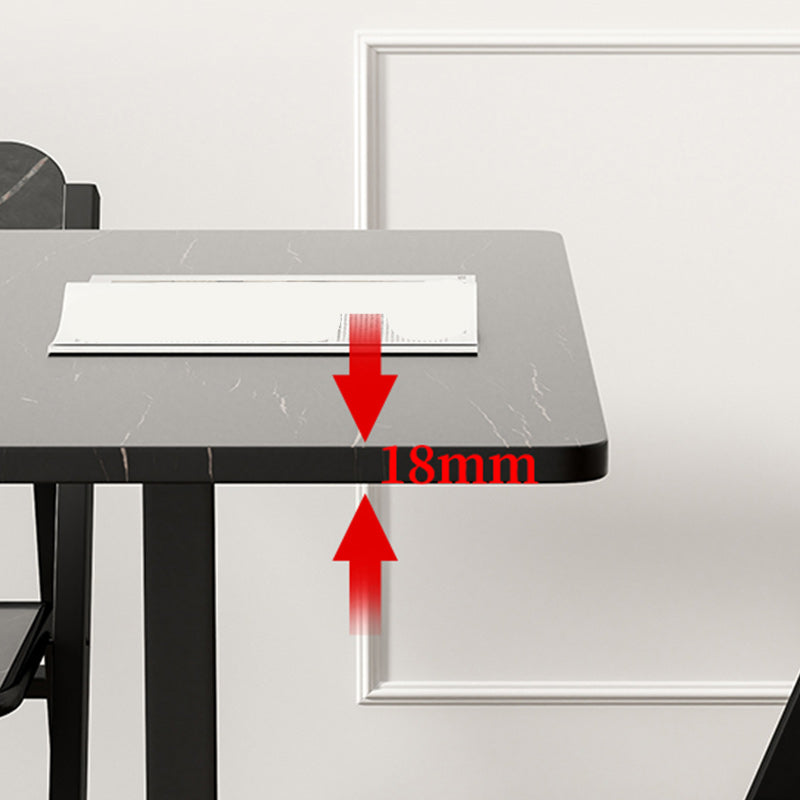 Black Rectangle Dining Set 1/2/3/4/5/7 Pcs Folding Dining Table Set with Chairs