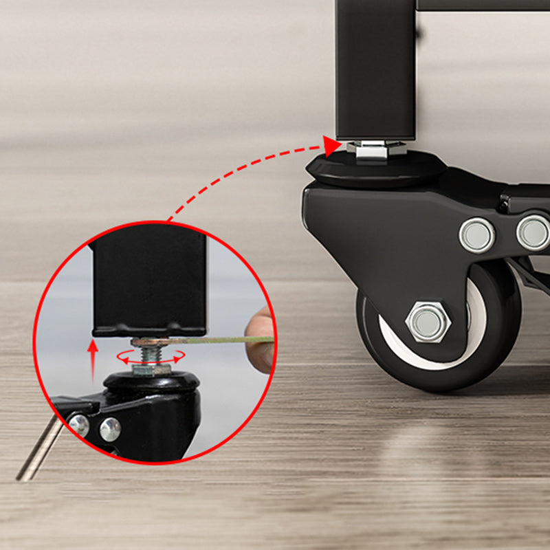 Black Rectangle Dining Set 1/2/3/4/5/7 Pcs Folding Dining Table Set with Chairs