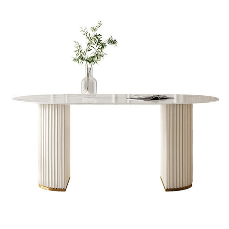 Glam Oval Dining Set Stone 1/4/5/7 Pieces Dining Furniture for Home