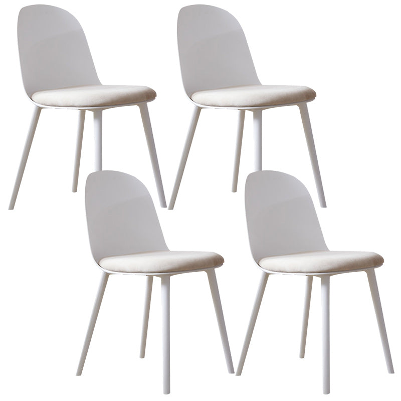 Modern Dining Set 1/3/4/5 Pcs Round Dining Table with  Side Chairs in White