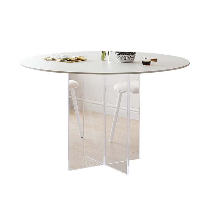Modern Dining Set 1/3/4/5 Pcs Round Dining Table with  Side Chairs in White