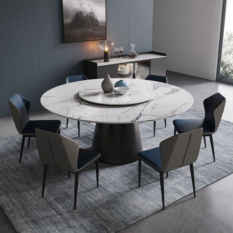 Contemporary Stone Round Dining Set 1/4/7/11 Pieces Turntable Dining Furniture for Home
