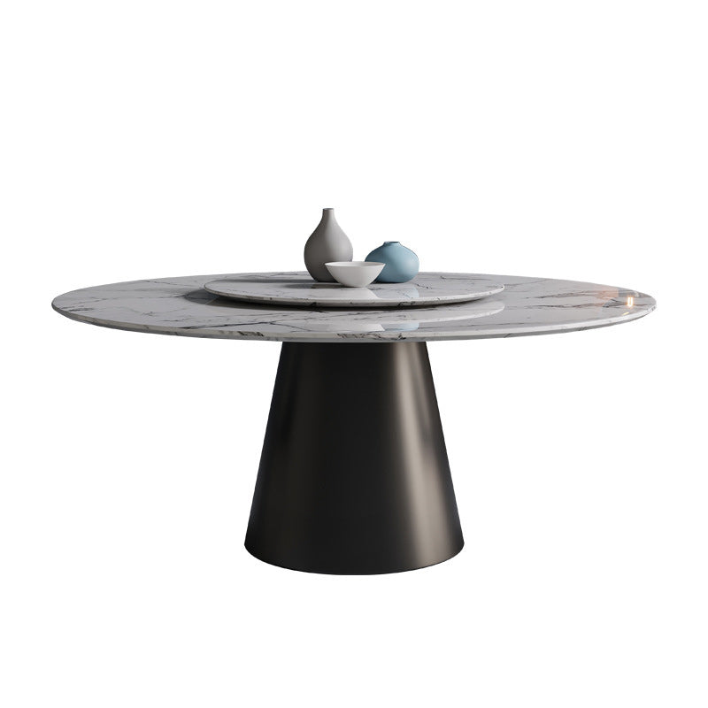 Contemporary Stone Round Dining Set 1/4/7/11 Pieces Turntable Dining Furniture for Home