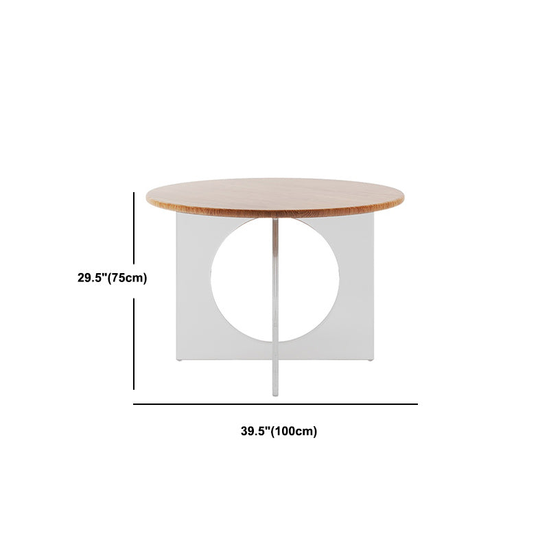 Solid Wood Top Dining Set 1/2/3/4/5 Pcs Kitchen Table and Chairs with Acrylic Frame