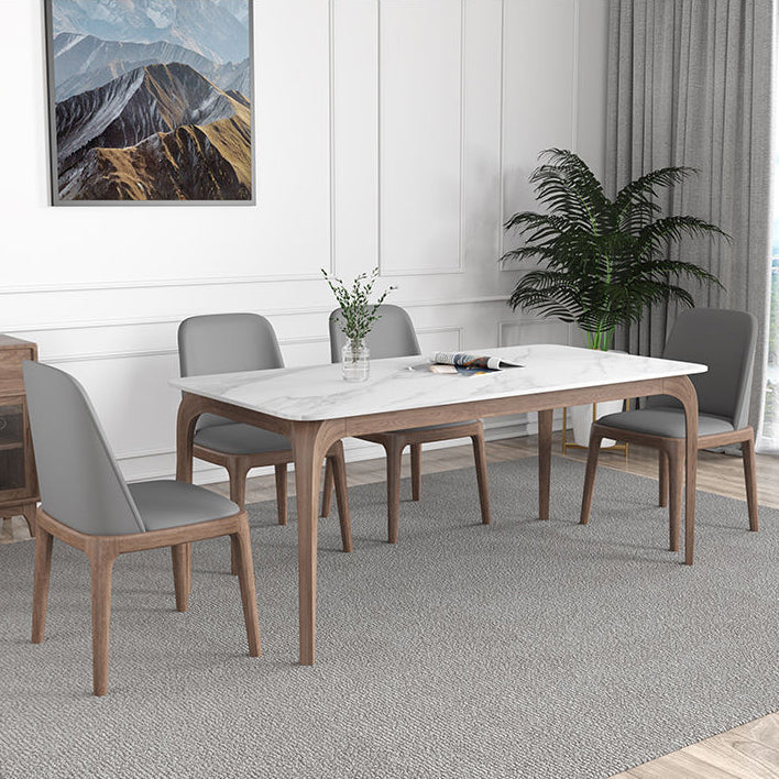 Sintered Stone Top Modern Dining Set Rectangle 1/2/5 Pieces Dining Room Table Set