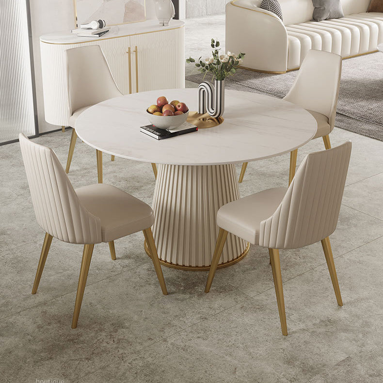 Glam Stone Dining Furniture 1/2/3/5/7 Pieces Turntable Dining Set for Home