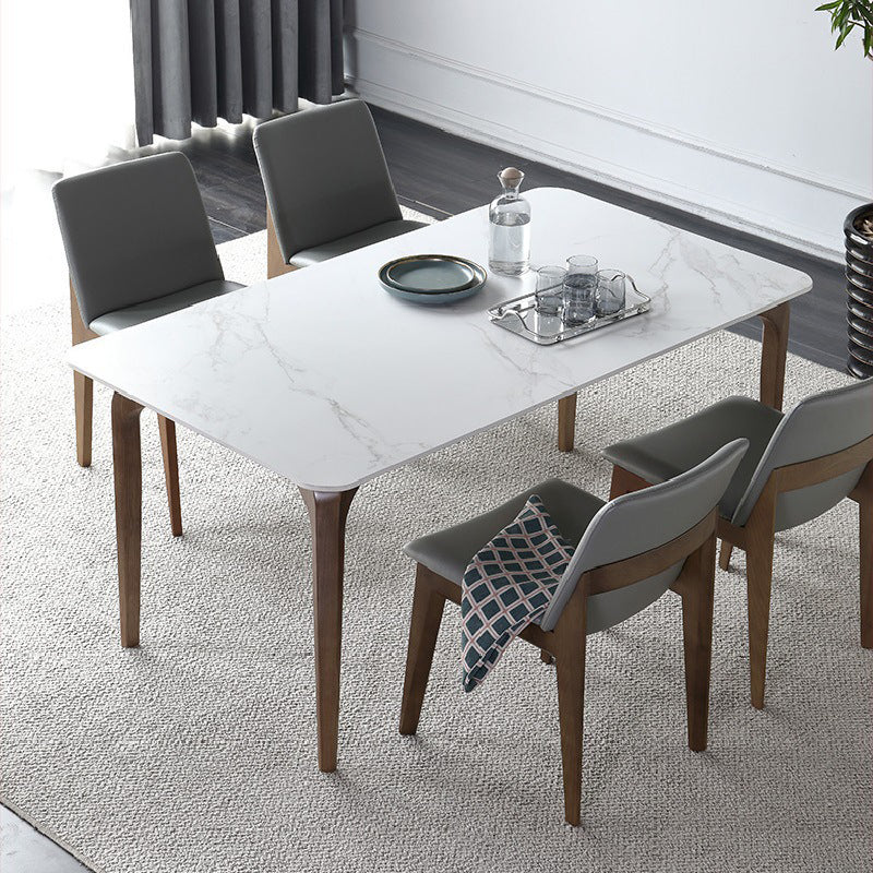 Contemporary Sintered Stone Rectangle Table Set 1/4/5 Pieces Dining Set