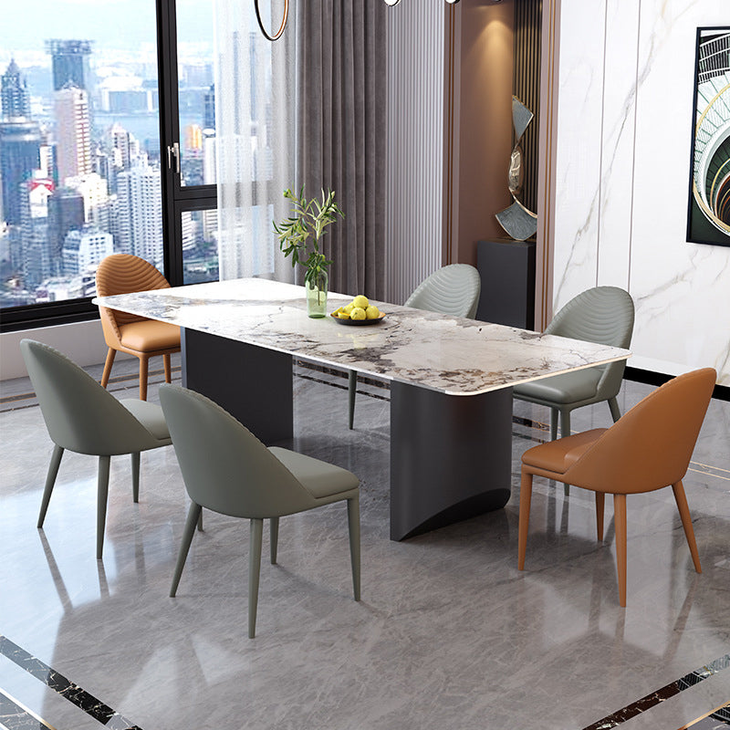 Contemporary Sintered Stone Rectangle Table Set 1/4/5/7 Pieces Dining Set