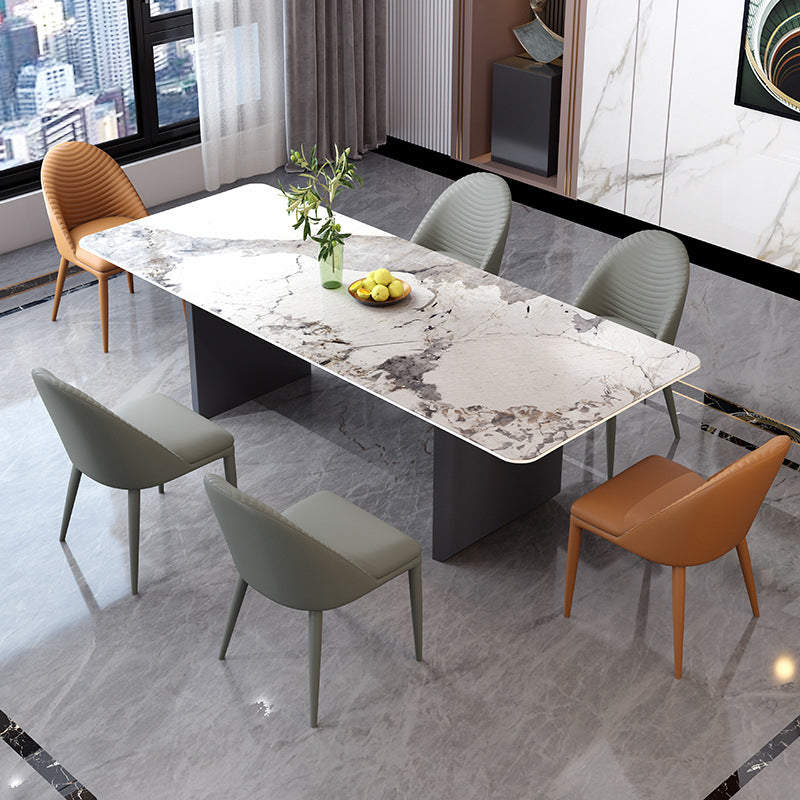 Contemporary Sintered Stone Rectangle Table Set 1/4/5/7 Pieces Dining Set