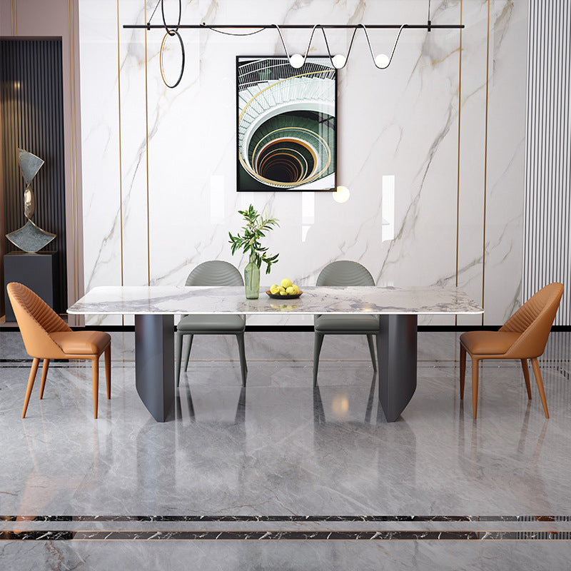 Contemporary Sintered Stone Rectangle Table Set 1/4/5/7 Pieces Dining Set