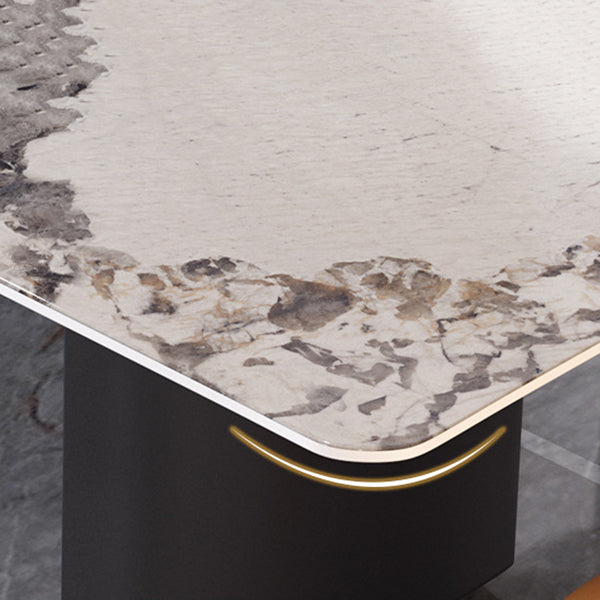 Contemporary Sintered Stone Rectangle Table Set 1/4/5/7 Pieces Dining Set