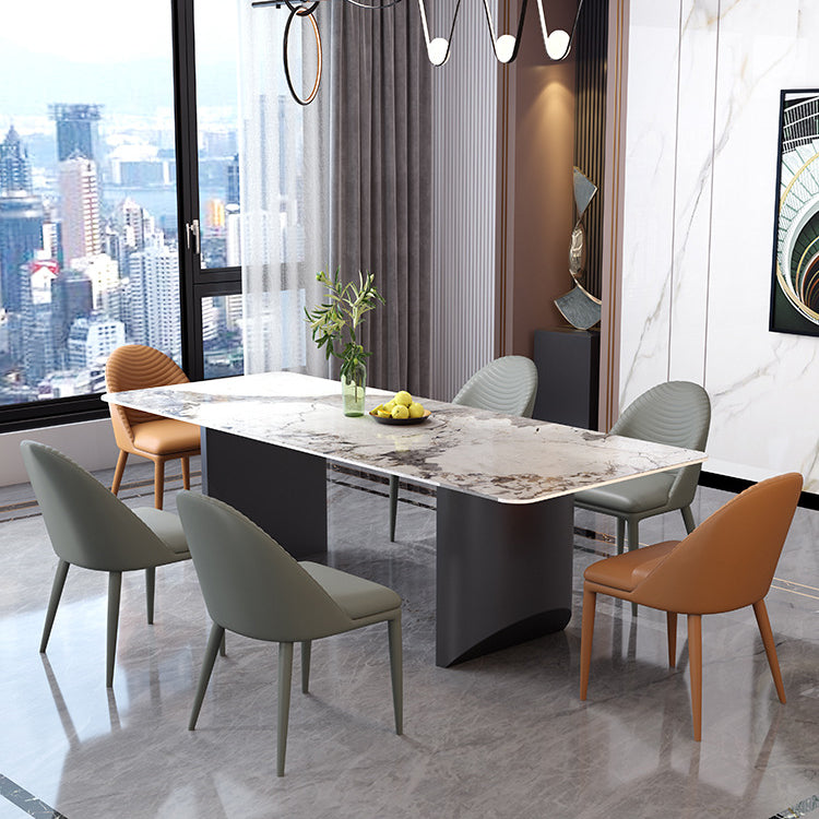 Contemporary Sintered Stone Rectangle Table Set 1/4/5/7 Pieces Dining Set