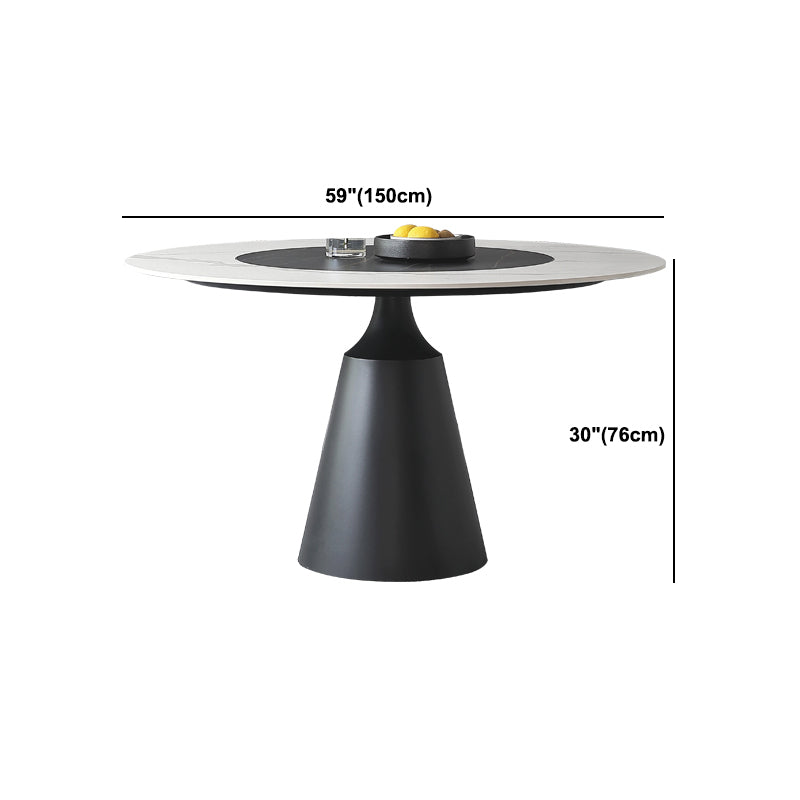 Contemporary Sintered Stone Round Table Set 1/4/7 Pieces Dining Set