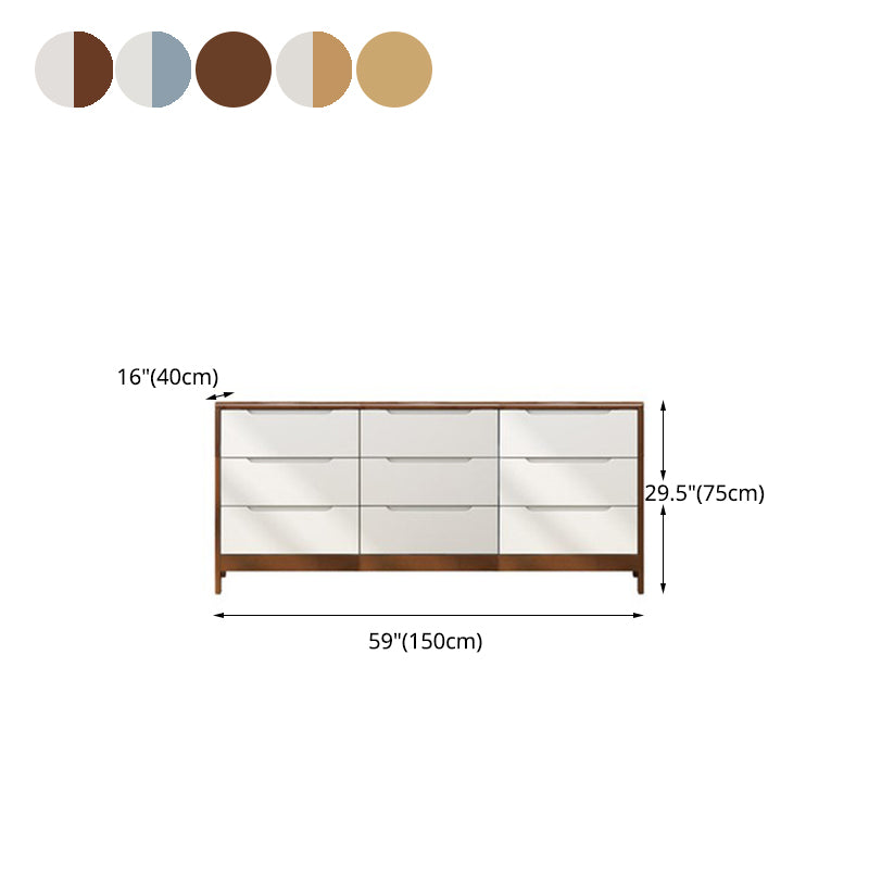 16" W Solid Wood Storage Chest Dresser Modern Storage Chest with Drawers