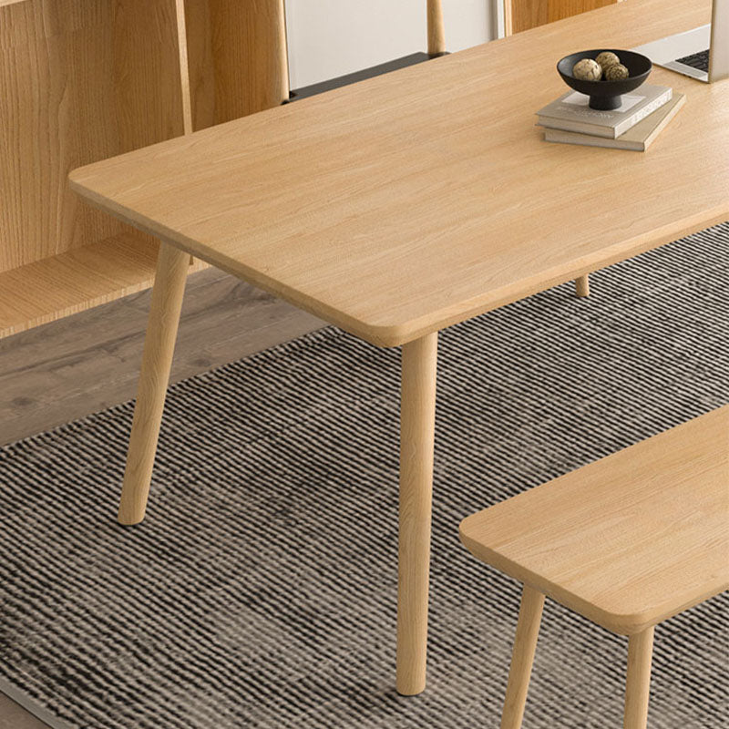 Simple Modern Desk Solid Wood Rectangular Study Desk in Natural