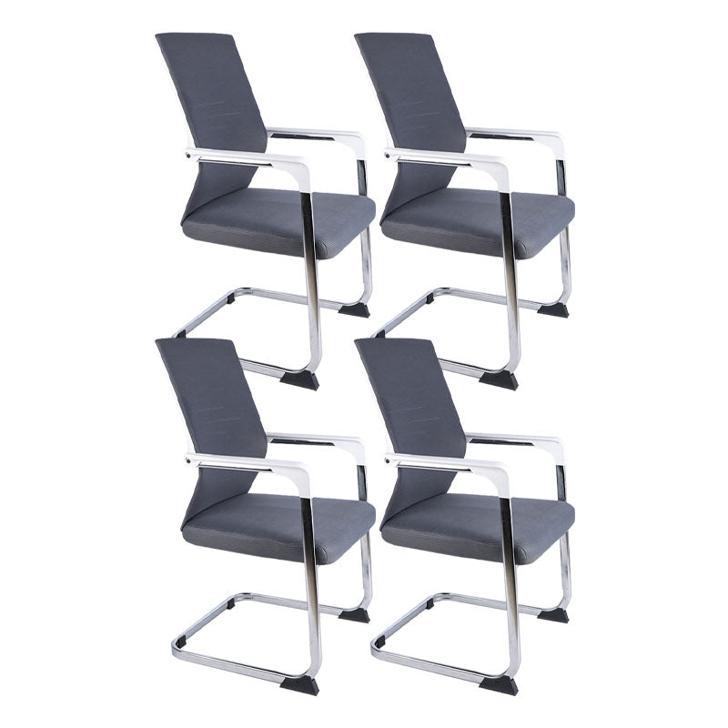 Modern Fixed Arms Office Chair Steel Lumbar Support Desk Chair