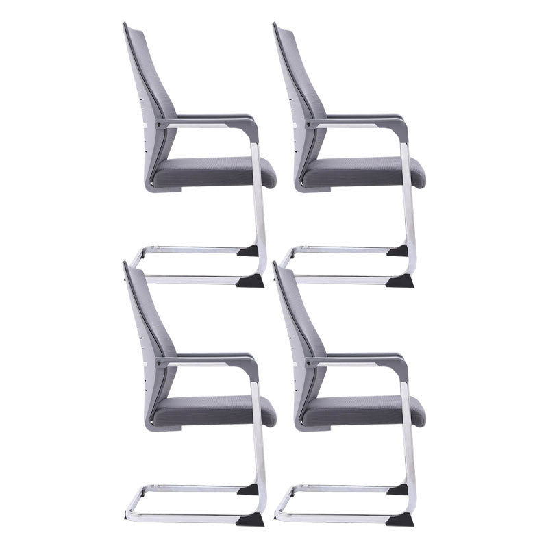 Modern Fixed Arms Office Chair Steel Lumbar Support Desk Chair