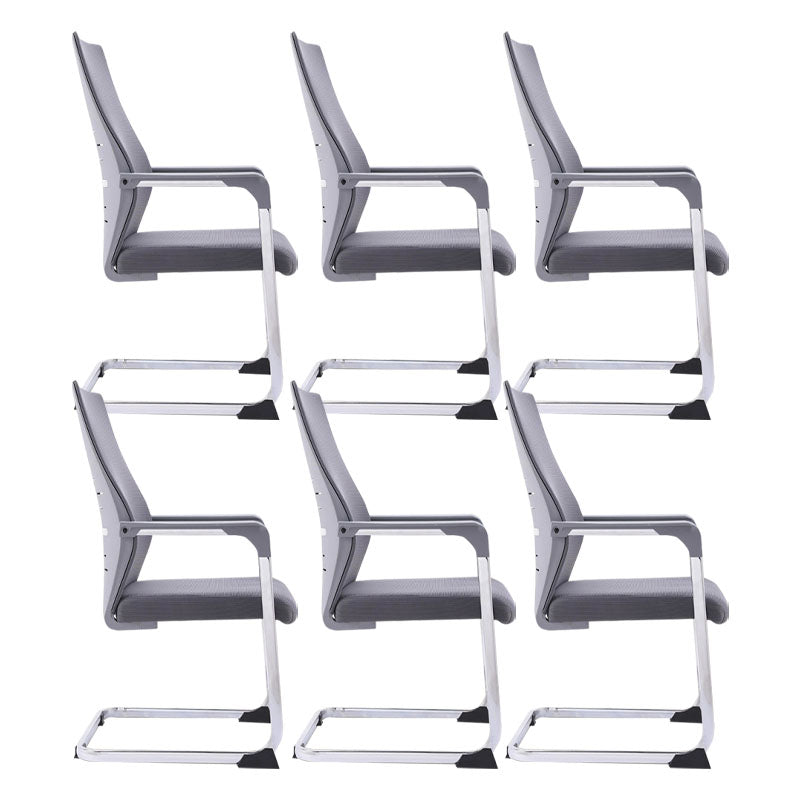 Modern Fixed Arms Office Chair Steel Lumbar Support Desk Chair