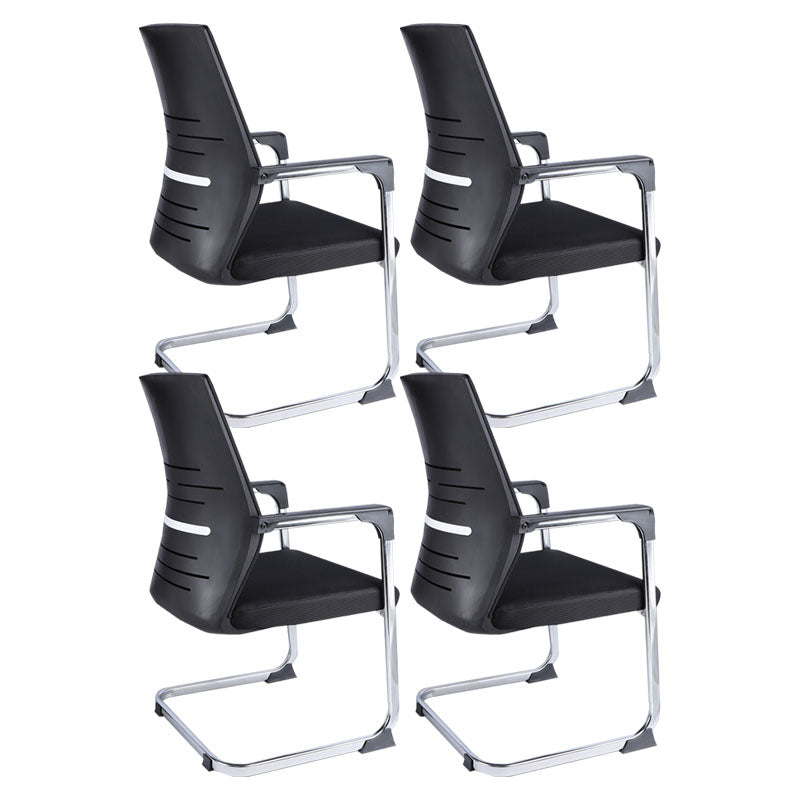 Modern Fixed Arms Office Chair Steel Lumbar Support Desk Chair