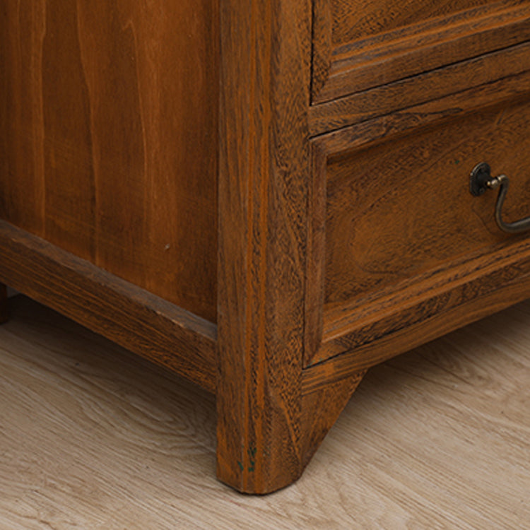 Traditional Solid Wood Lingerie Chest Vertical Storage Chest with Drawers ,19.5" L X 14" W