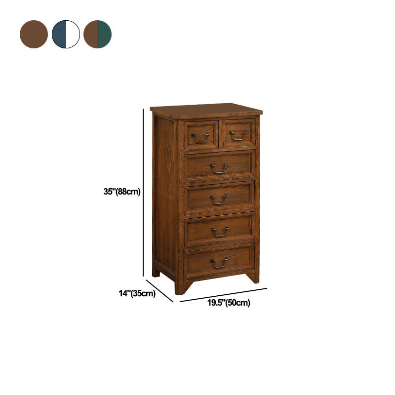 Traditional Solid Wood Lingerie Chest Vertical Storage Chest with Drawers ,19.5" L X 14" W