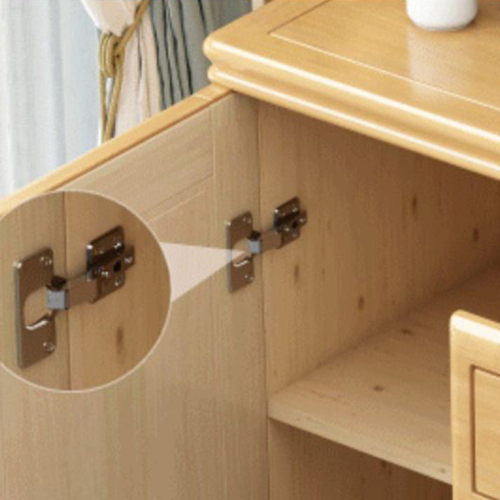 16" W Modern Rubber Wood Combo Dresser Vertical Storage Chest with Drawers and Door