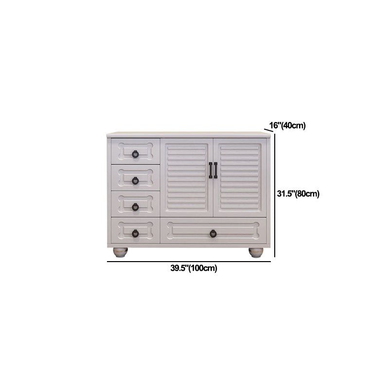 16" W White Wooden Storage Chest Modern Storage Chest Dresser with Drawers