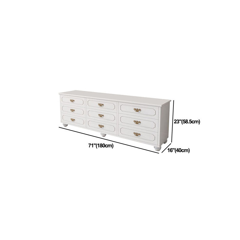 16" W White Wooden Storage Chest Modern Storage Chest Dresser with Drawers