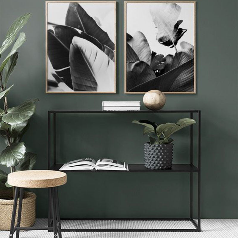 Metal Frame Bookshelf Modern Black / White Open Storage Bookcase