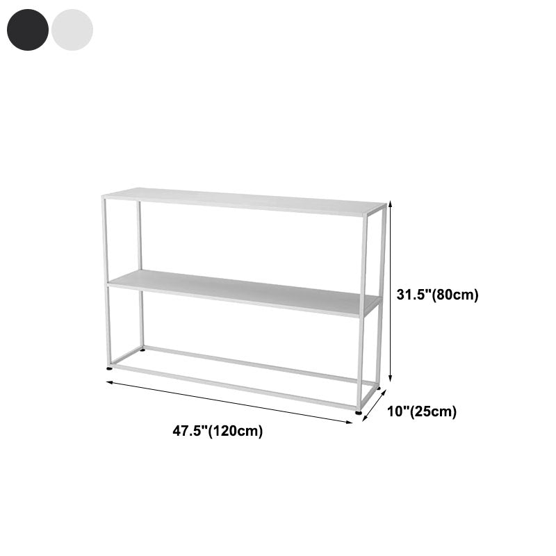 Metal Frame Bookshelf Modern Black / White Open Storage Bookcase