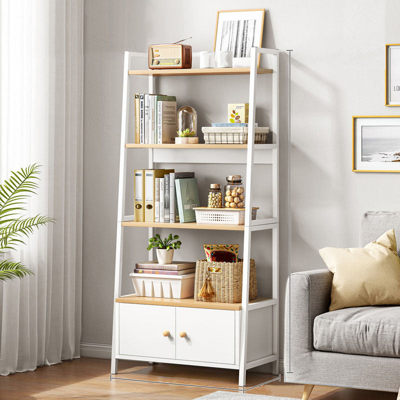 12" W Metal Frame Bookshelf Modern Open Storage Ladder Bookcase