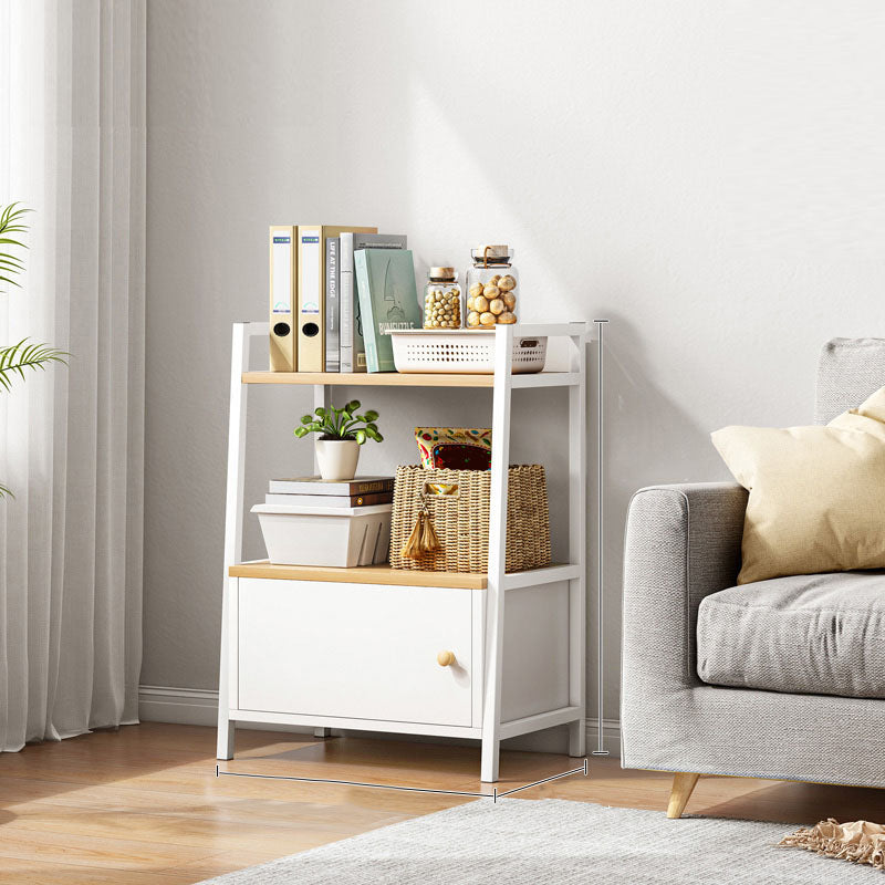 12" W Metal Frame Bookshelf Modern Open Storage Ladder Bookcase