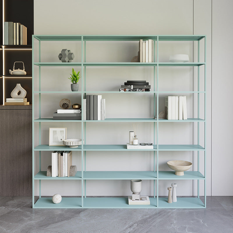 Vertical Metal Frame Bookshelf Modern Open Storage Bookcase , 10" W X 71" H