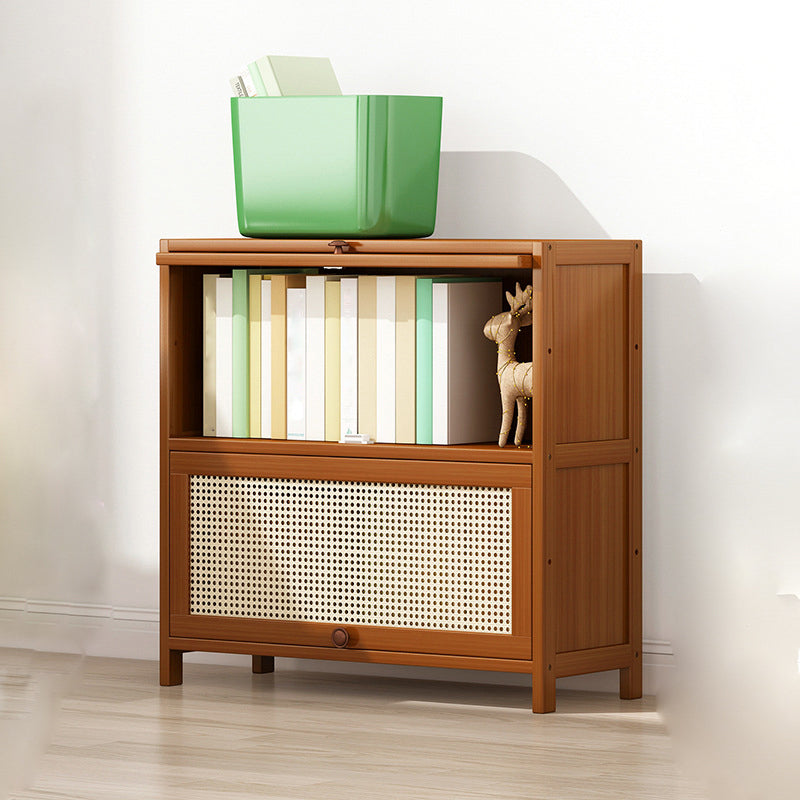 12.5" W Bamboo Bookshelf Modern Closed Storage Bookcase for Home Office