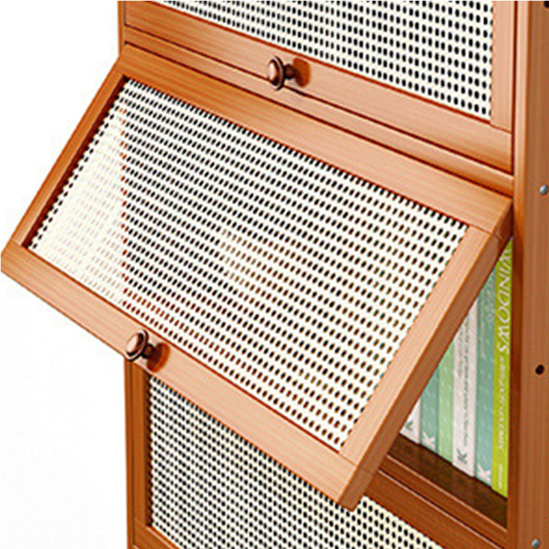 12.5" W Bamboo Bookshelf Modern Closed Storage Bookcase for Home Office