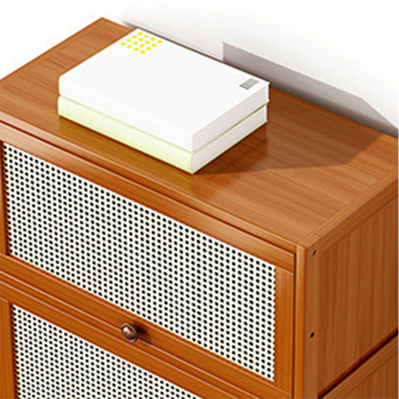 12.5" W Bamboo Bookshelf Modern Closed Storage Bookcase for Home Office