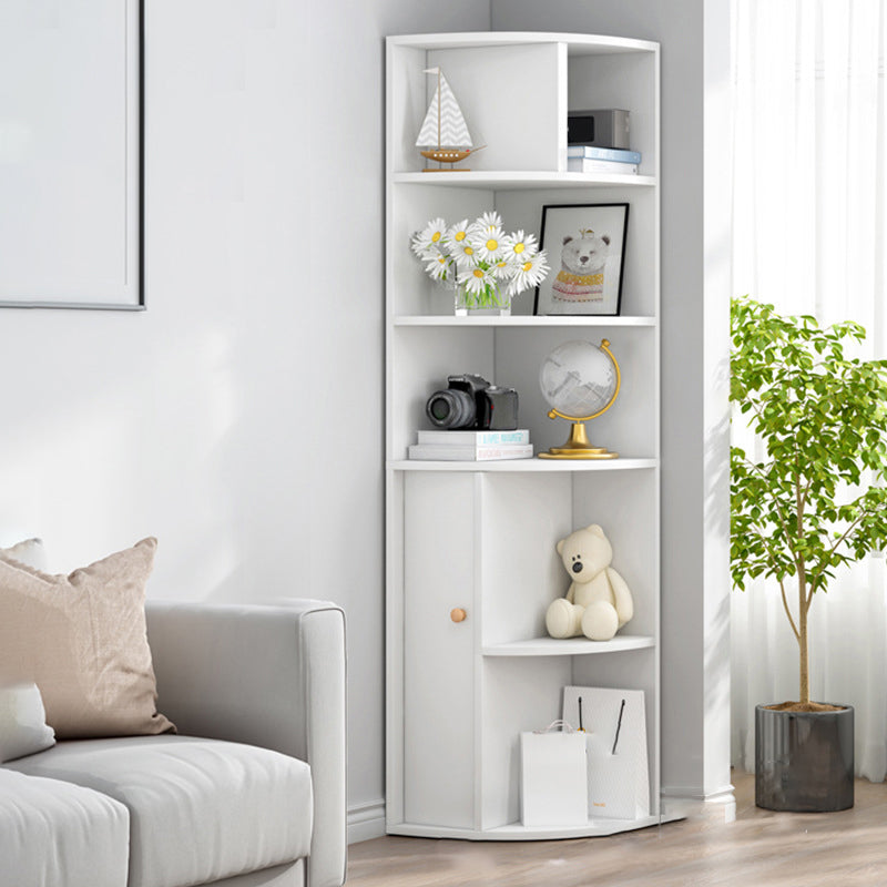 Contemporary Vertical Book Shelf Engineered Wood Closed Back Bookcase