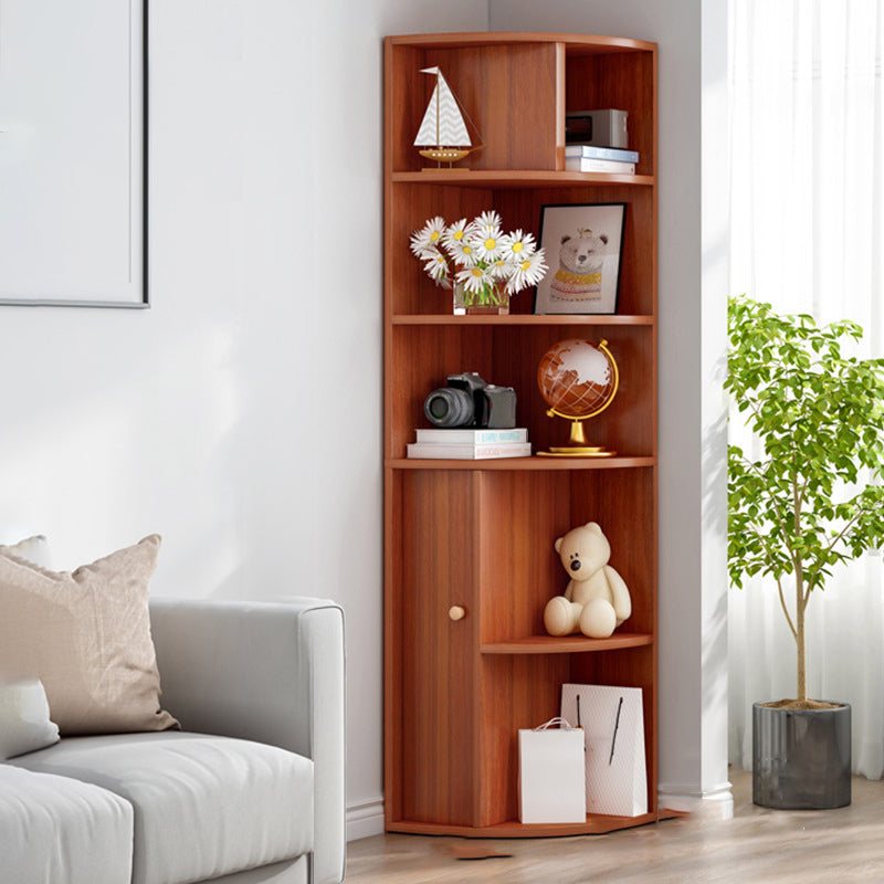 Contemporary Vertical Book Shelf Engineered Wood Closed Back Bookcase