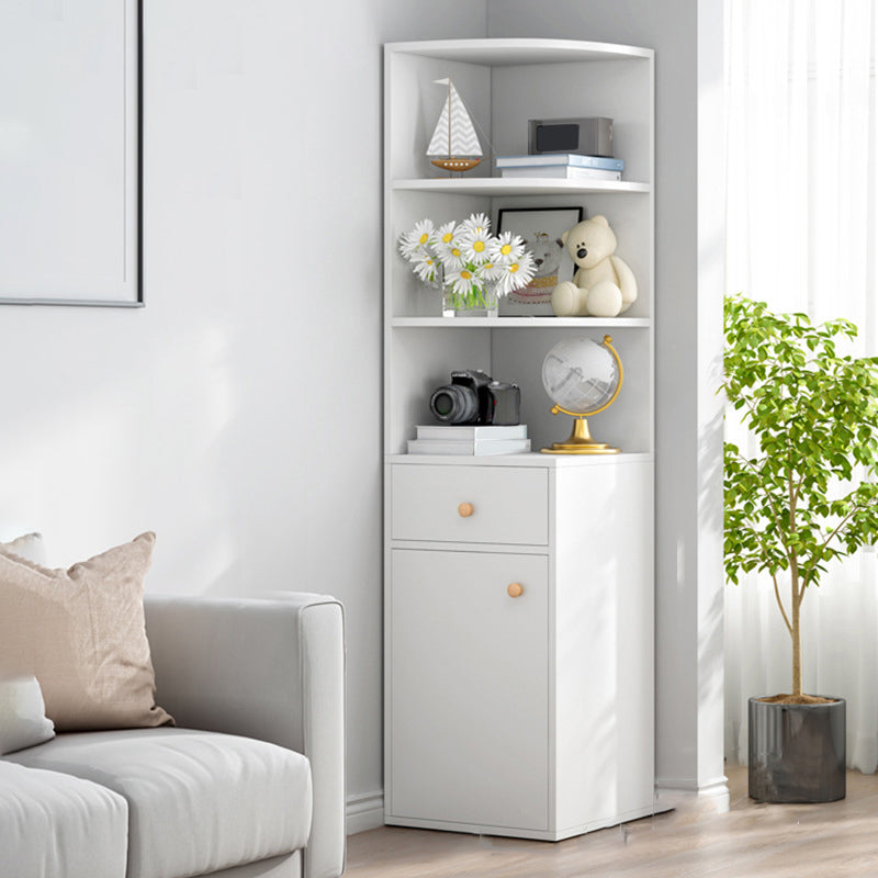 Contemporary Vertical Book Shelf Engineered Wood Closed Back Bookcase