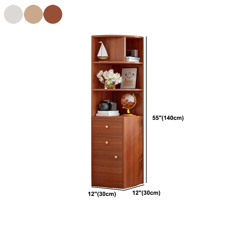 Contemporary Vertical Book Shelf Engineered Wood Closed Back Bookcase