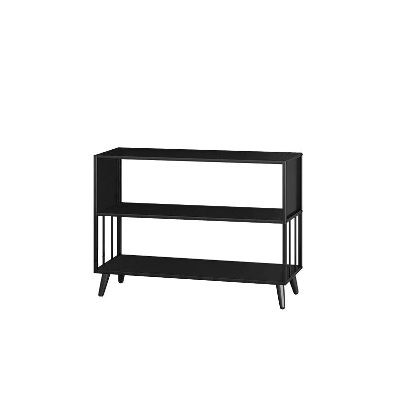 12" W Black Iron Frame Bookshelf Modern Open Storage Bookcase for Home Office