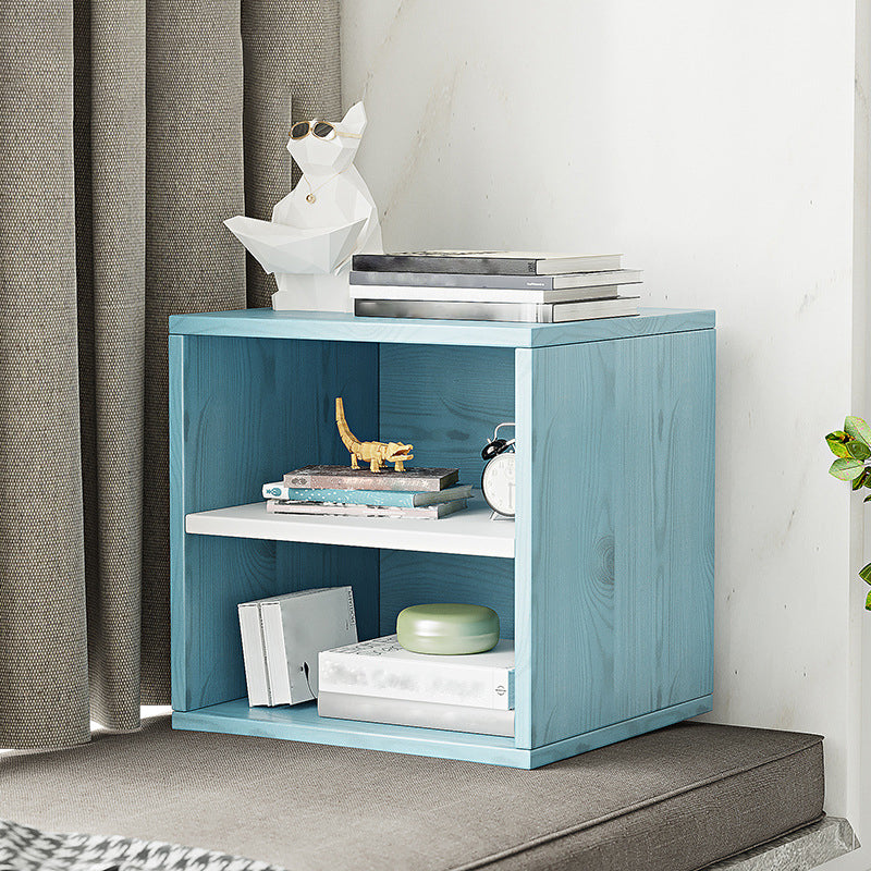 11.8" W Wooden Square Bookshelf Modern Closed Storage Bookcase for Home Office