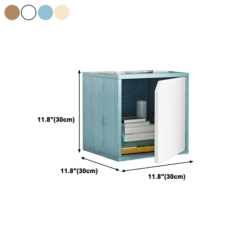 11.8" W Wooden Square Bookshelf Modern Closed Storage Bookcase for Home Office