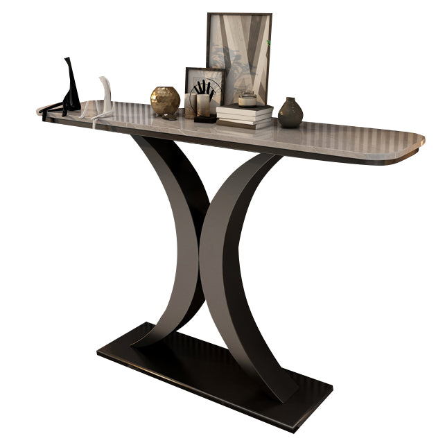 Stone Console Table Scratch Resistan Table Rectangle Accent Table 31.49" High