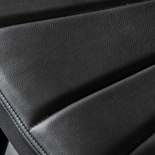 Scandinavian Metal Stool Leather Upholstered Counter Stool in Matte Finish for Indoor