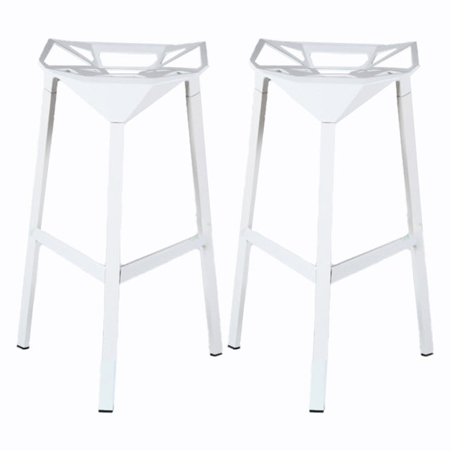Modern Armless Backrest Counter Stool Iron Milk Tea Shop Bar Stool with Seat and Pedal